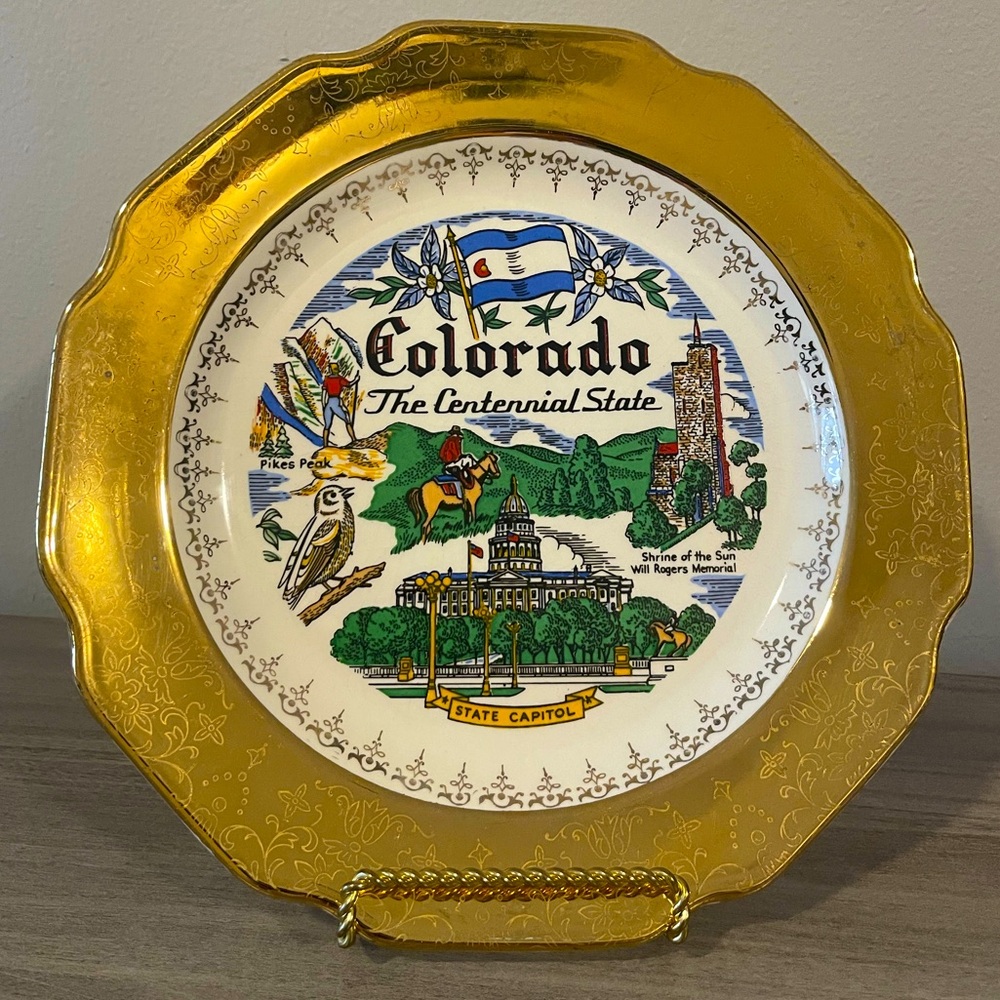 Vintage Colorado the Centennial State - Decorative Plate - 10”
